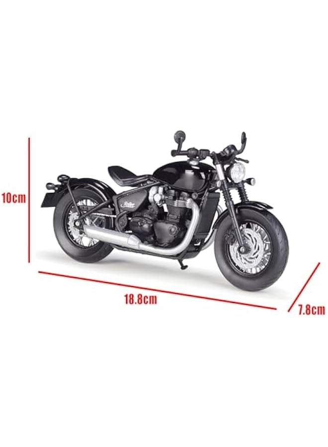 1/12 Scale Triumph Bonneville Bobber Motorcycle Model Die Cast Metal with Plastic Parts (Red) - Image 4